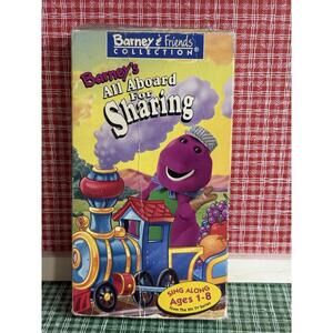 Barney All Aboard for Sharing VHS 1996 Barney & Friends
